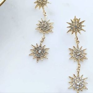 Star festive dangle Northstar earrings bauble bar look